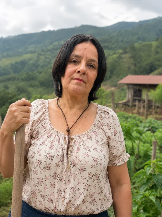 Adelita at the family farm in the mountains